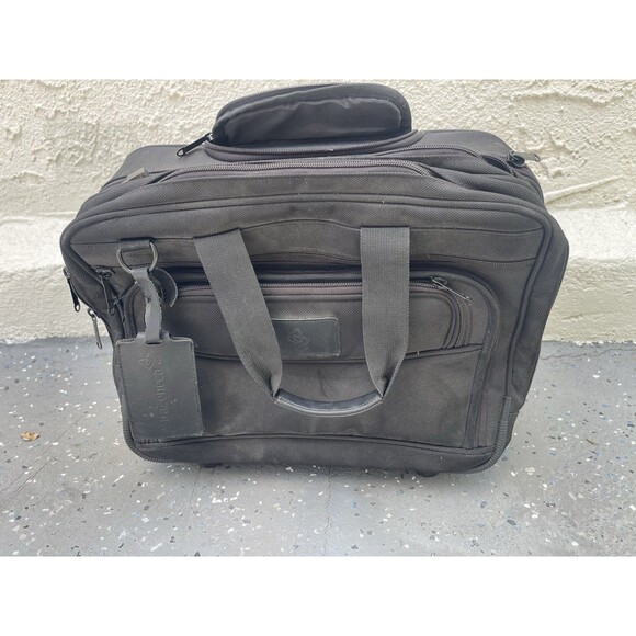AstraZeneca Rolling Laptop Bag Black Wheeled Briefcase Carry Case
